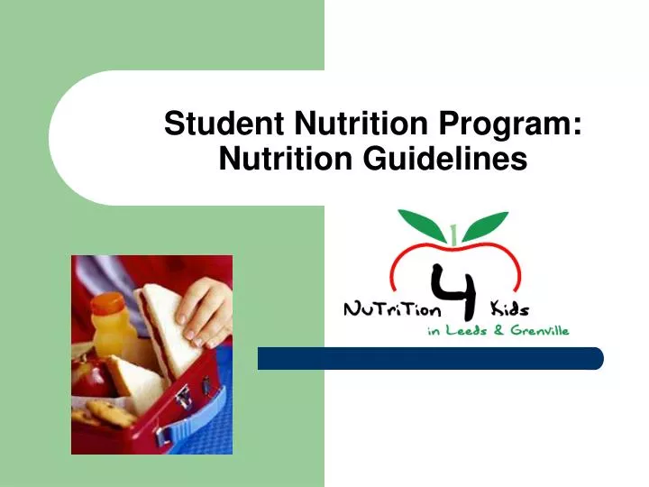 student nutrition program nutrition guidelines