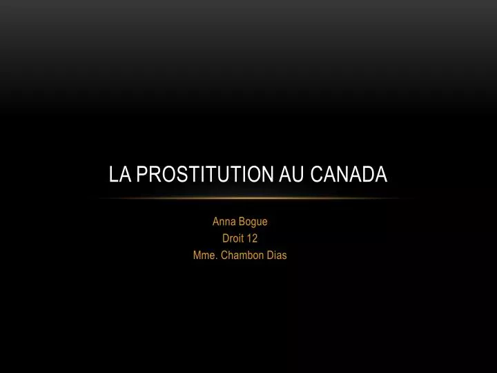 la prostitution au canada