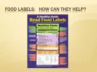 Food labels: How Can They Help?