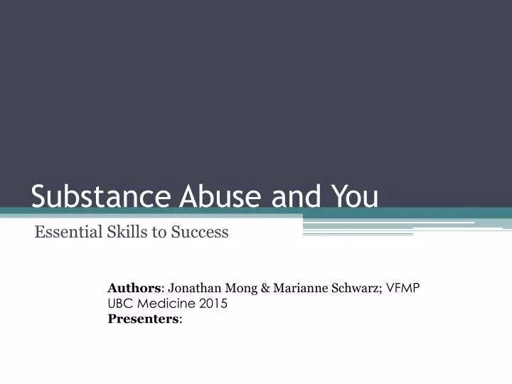 substance abuse and you
