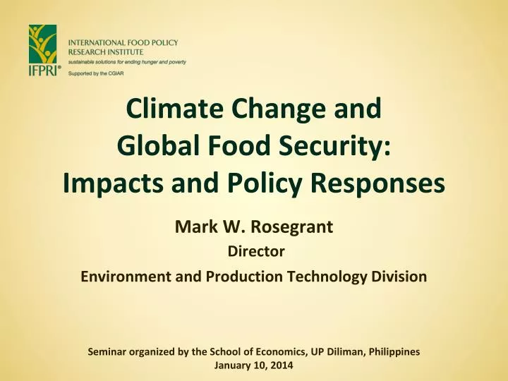 climate change and global food security impacts and policy responses