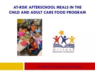 At-Risk Afterschool Meals in the Child and Adult Care Food Program