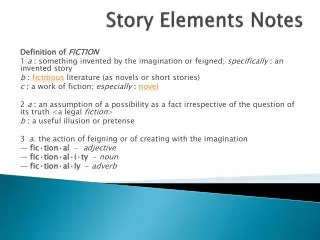 story elements notes