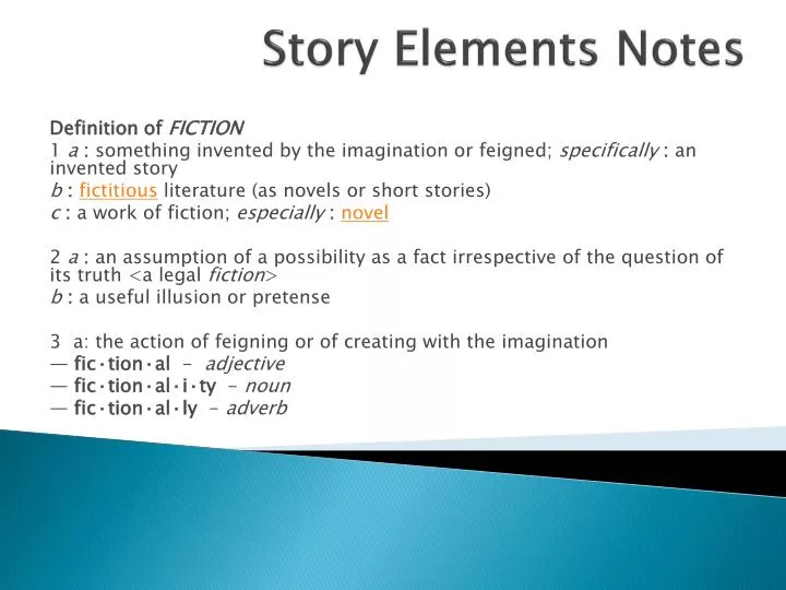 story elements notes