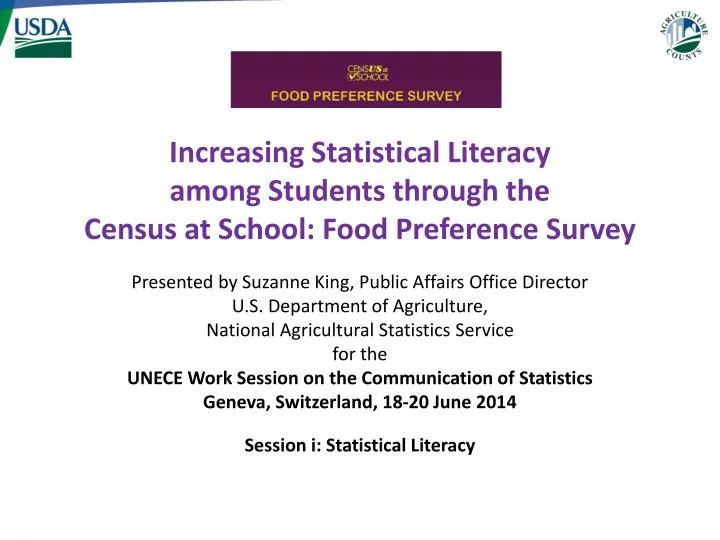 increasing statistical literacy among students through the census at school food preference survey