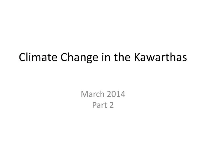 climate change in the kawarthas