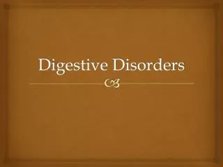 Digestive Disorders