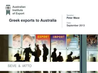 Greek exports to Australia