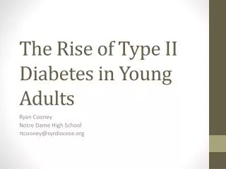 The Rise of Type II Diabetes in Young Adults