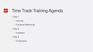Time Track Training Agenda