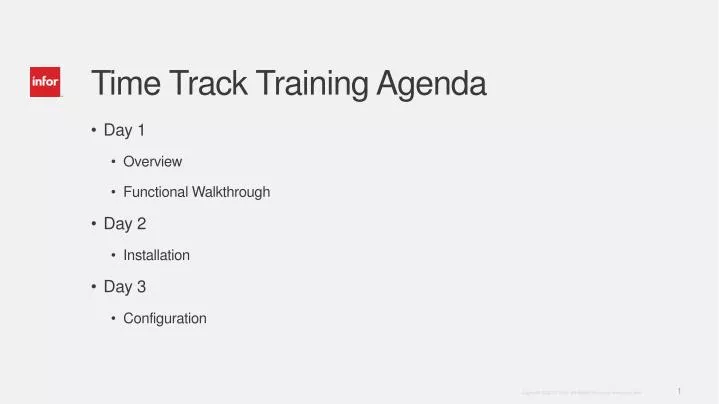 time track training agenda
