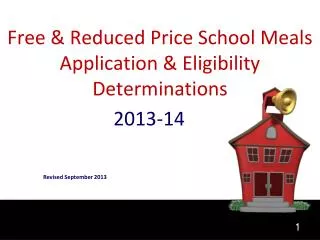 Free &amp; Reduced Price School Meals Application &amp; Eligibility Determinations