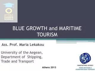 BLUE GROWTH and MARITIME TOURISM