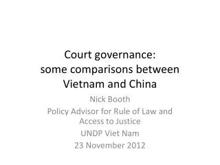 Court governance: some comparisons between Vietnam and China