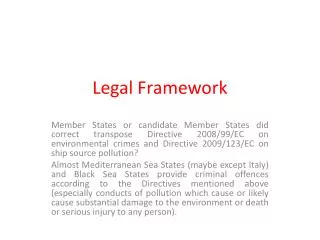 Legal Framework