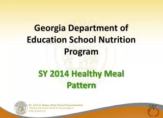 Georgia Department of Education School Nutrition Program