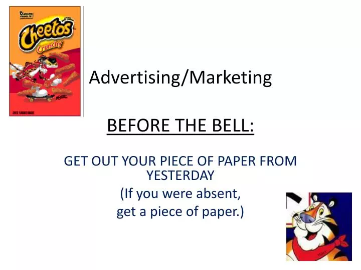 advertising marketing before the bell