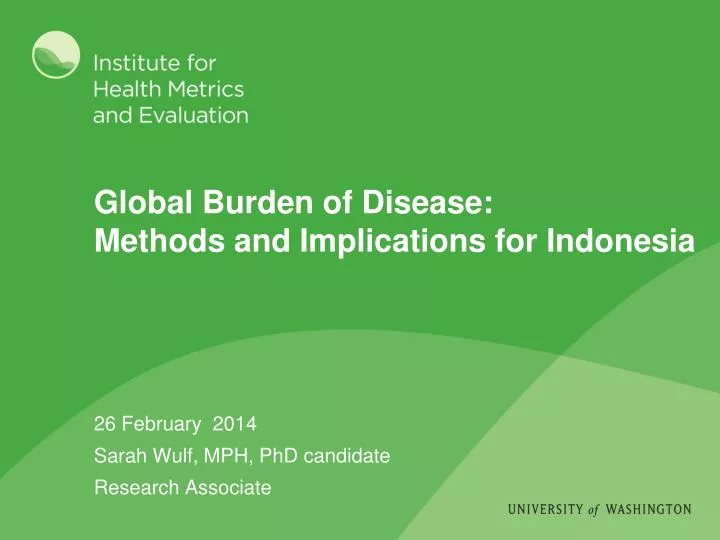 global burden of disease methods and implications for indonesia