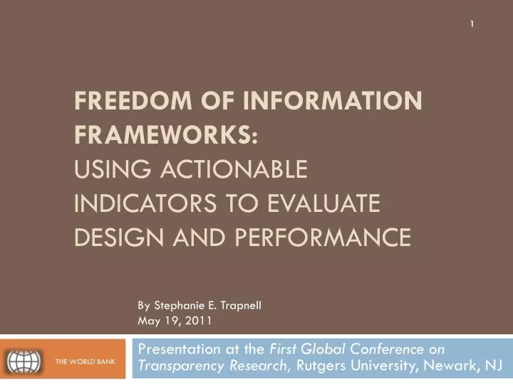 freedom of information frameworks using actionable indicators to evaluate design and performance