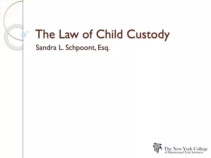 the law of child custody