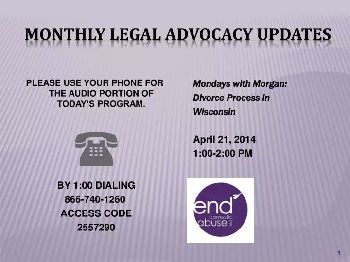 monthly legal advocacy updates