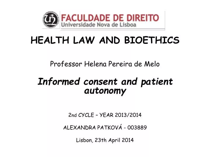 health law and bioethics professor helena pereira de melo