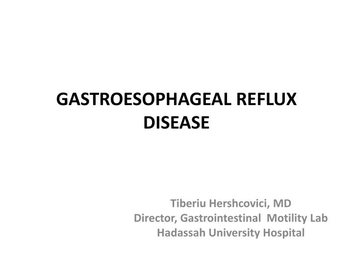 gastroesophageal reflux disease