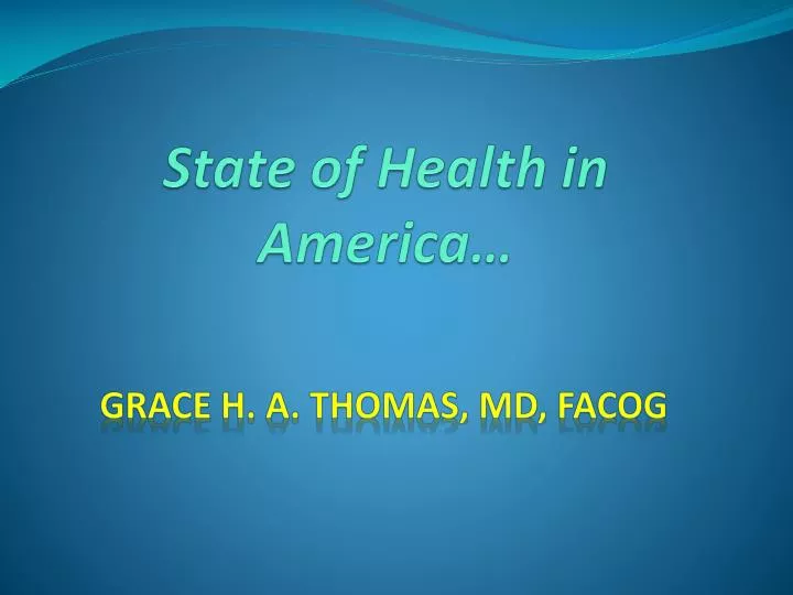 state of health in america