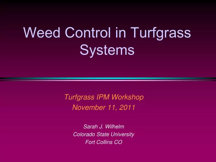 weed control in turfgrass systems