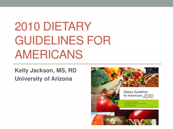 2010 dietary guidelines for americans