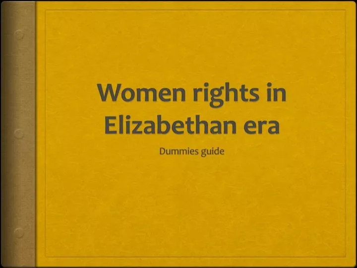 women rights in e lizabethan era