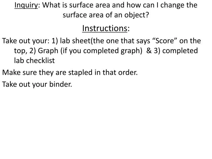 inquiry what is surface area and how can i change the surface area of an object