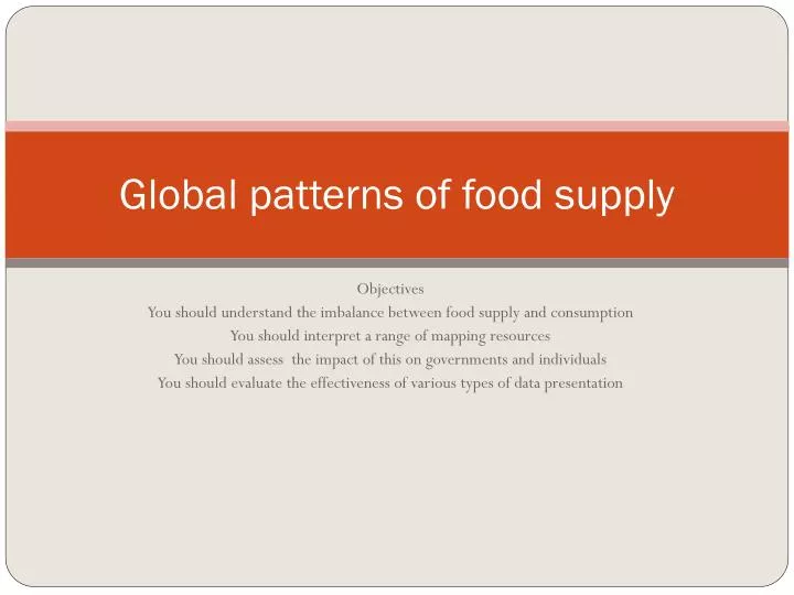 global patterns of food supply