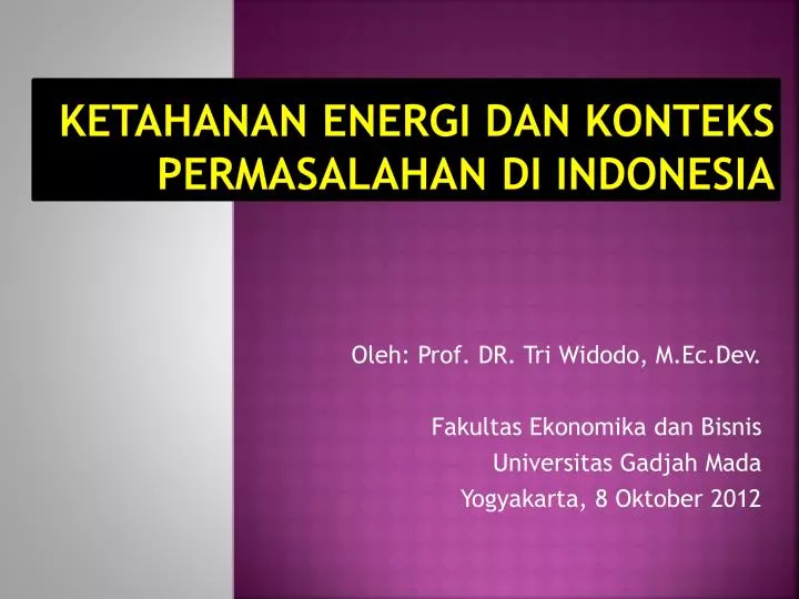 ketahanan energi dan konteks permasalahan di indonesia