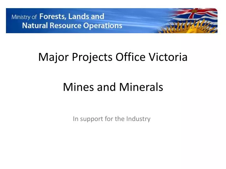major projects office victoria mines and minerals