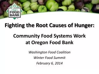 Fighting the Root Causes of Hunger: