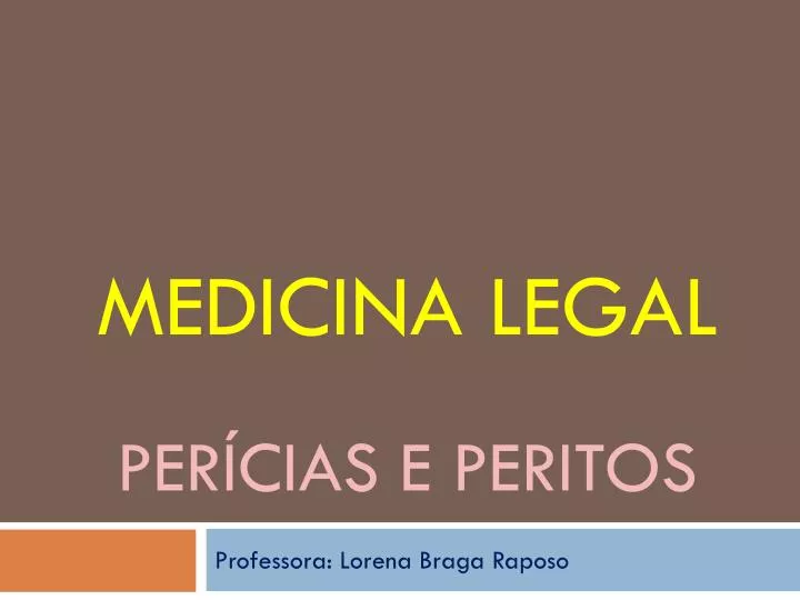 medicina legal per cias e peritos