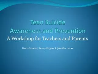 Teen Suicide Awareness and Prevention