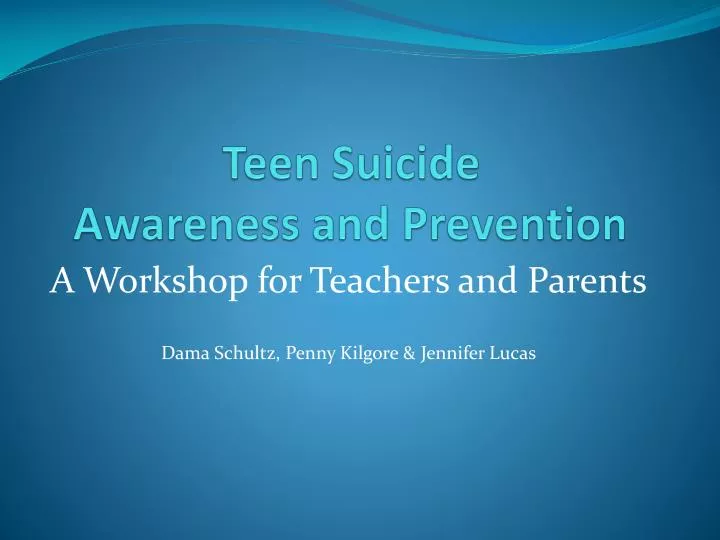 teen suicide awareness and prevention