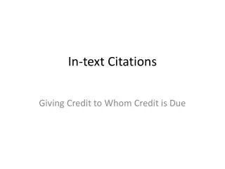 In-text Citations