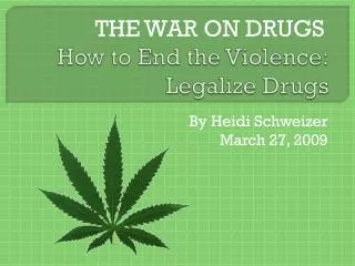 How to End the Violence: Legalize Drugs