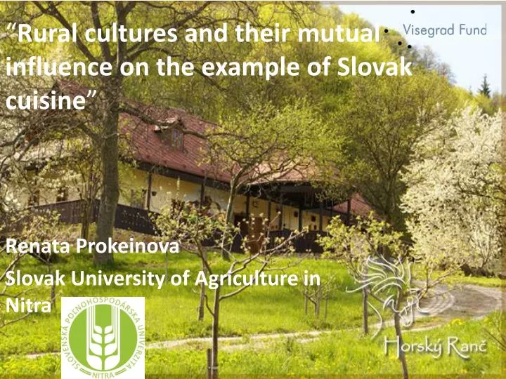 rural cultures and their mutual influence on the example of slovak cuisine