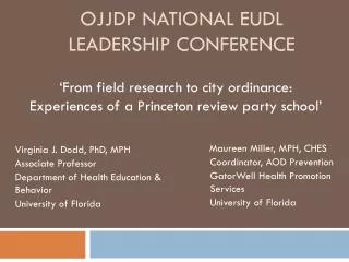 OJJDP National EUDL Leadership Conference