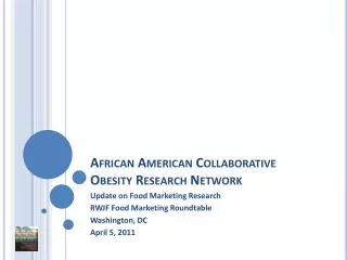 African American Collaborative Obesity Research Network