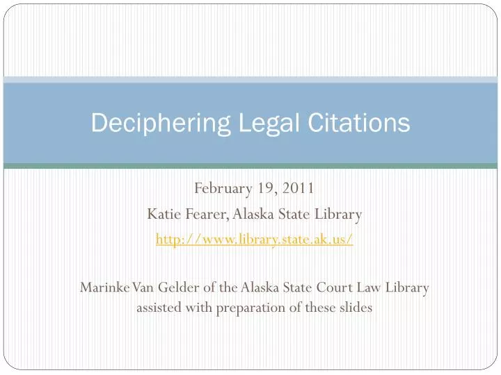 deciphering legal citations