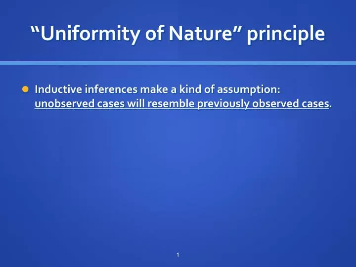uniformity of nature principle