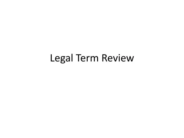 legal term review