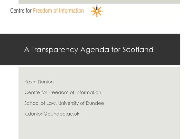 a transparency agenda for scotland