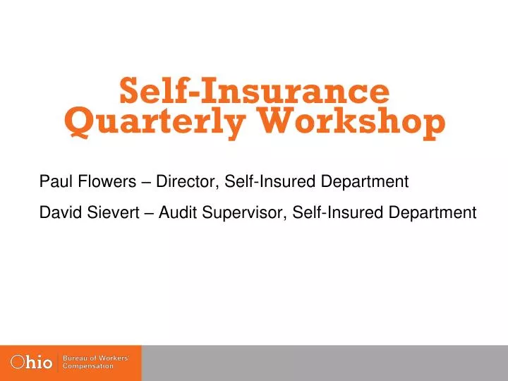 self insurance quarterly workshop