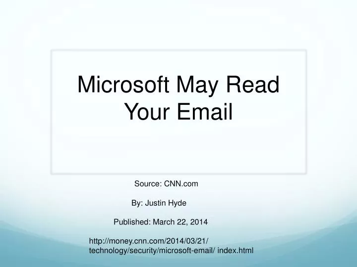 microsoft may read your email